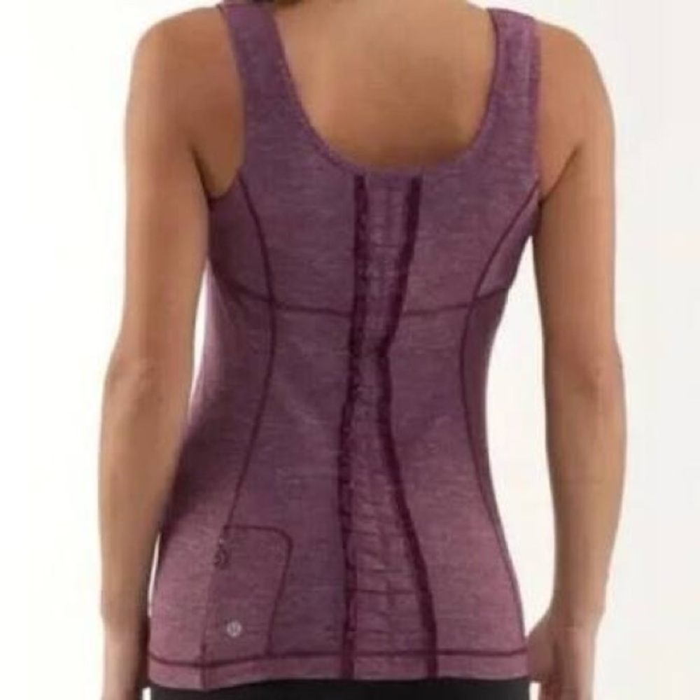 Lululemon Run Free Dash Ruffle Tank Heathered Plum - Size 10